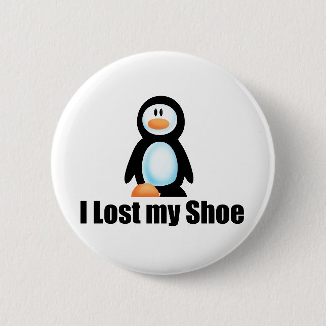Penguin lost shoe copy 2 inch round button (Front)
