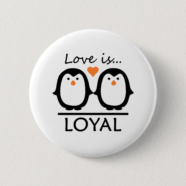 Penguin Love 2 Inch Round Button (Front)