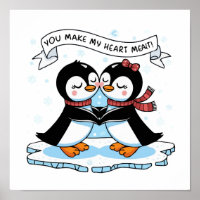 Penguin Love: Adorable 'Heart Melting' Couple Art