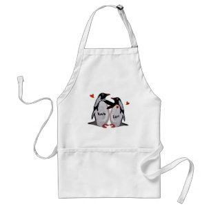 Penguin Love Couple Apron