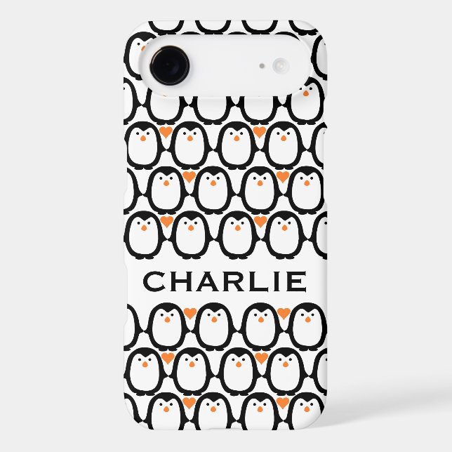 Penguin Love custom monogram phone cases (Back)