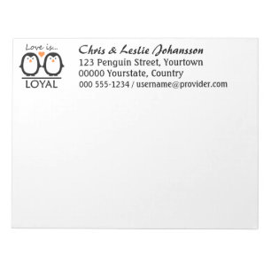 Penguin Love custom notepad