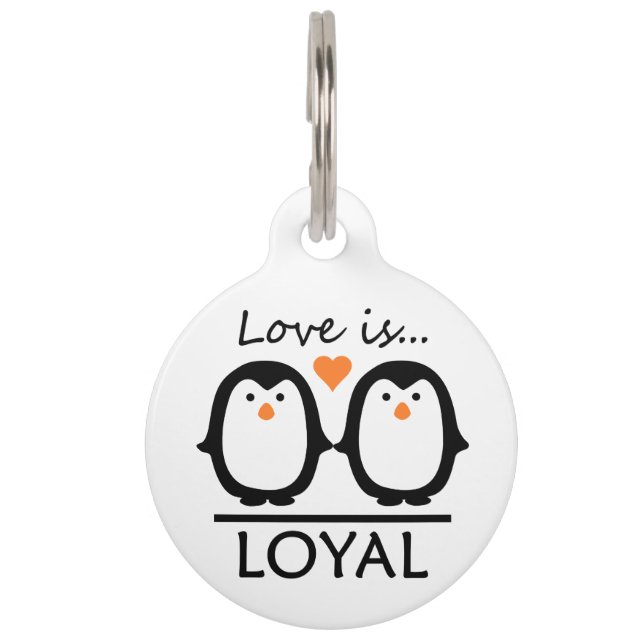 Penguin Love custom pet tag (Front)