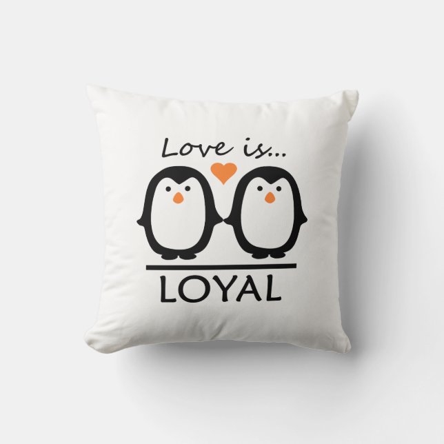 Penguin Love custom throw pillow (Front)