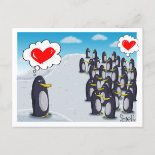 Penguin Love for Valentines funny valentines card