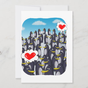 Penguin Love for Valentines  Holiday Card