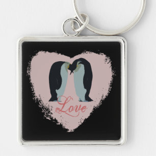 Penguin Love Heart Keychain