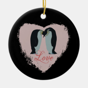 Penguin Love Heart Ornament