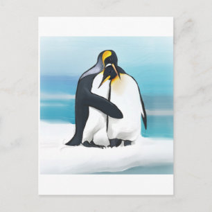 Penguin Love Kisses Postcard