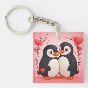 Penguin Love Message From Husband Acrylic Keychain