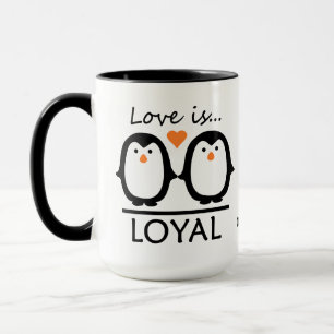 Penguin Love noms personnalisés et tasses de date