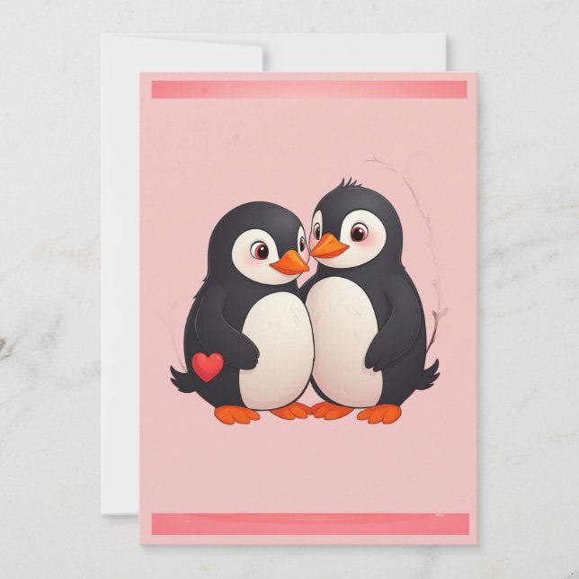 Penguin Love Party Invitation (Front)