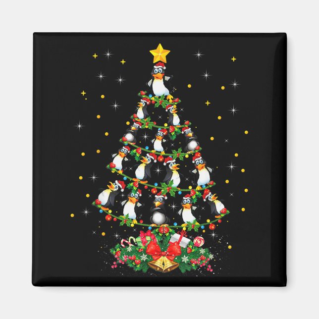 Penguin Lover Xmas Gift Matching Penguin Christmas Magnet (Front)