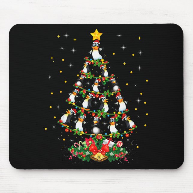 Penguin Lover Xmas Gift Matching Penguin Christmas Mouse Pad (Front)