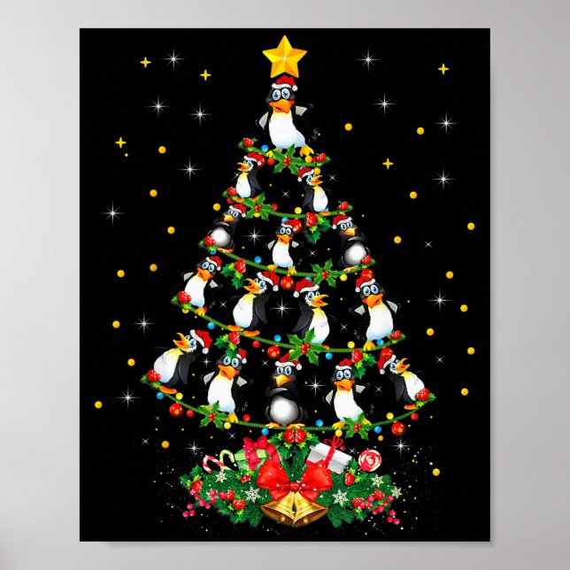 Penguin Lover Xmas Gift Matching Penguin Christmas Poster (Front)
