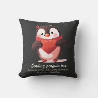 Penguin Lovers - Valentines Day special Throw Pillow