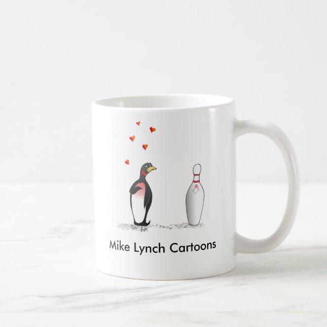 Penguin Loves Bowling Mug (Right)