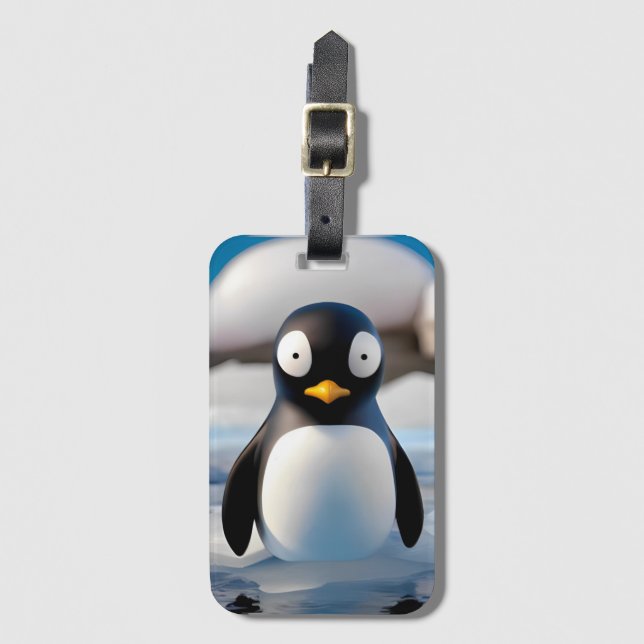Penguin Luggage Tag (Front Vertical)