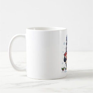Penguin Mail Carrier Christmas Art Coffee Mug