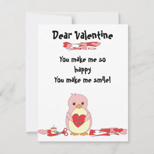 Penguin Making Valentines Holiday Card