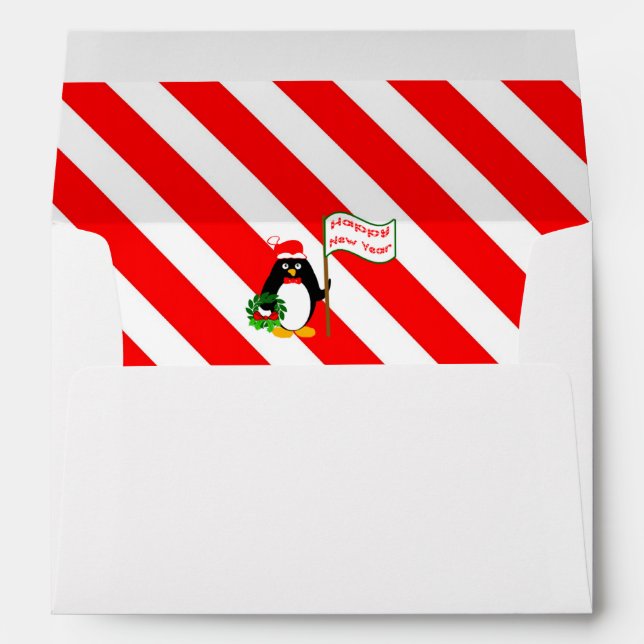 Penguin Merry Christmas Envelope (Back (Bottom))