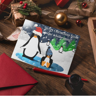 Penguin Merry Christmas From The Whole Gang! Holiday Card