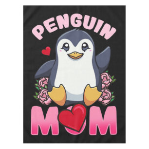 Penguin Mom Gift For Owner Penguin Mom Tablecloth