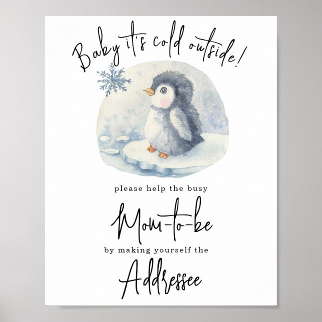 Penguin - Mom to be addressee Poster (Front)