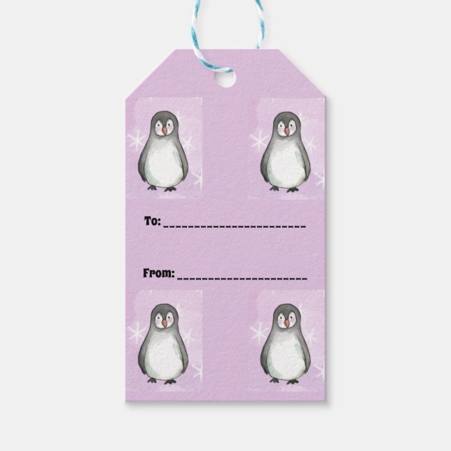 Penguin motif gift tags (Front)