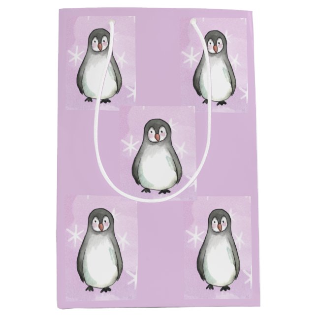 Penguin motif medium gift bag (Front)