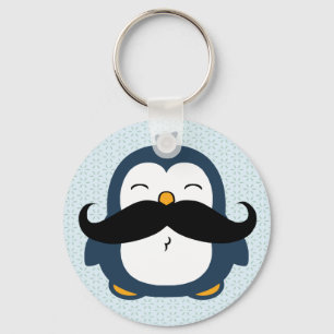 Penguin Moustache Trend Keychain