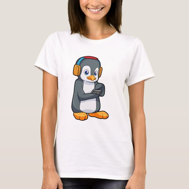 Penguin Music Headphone T-Shirt (Front)
