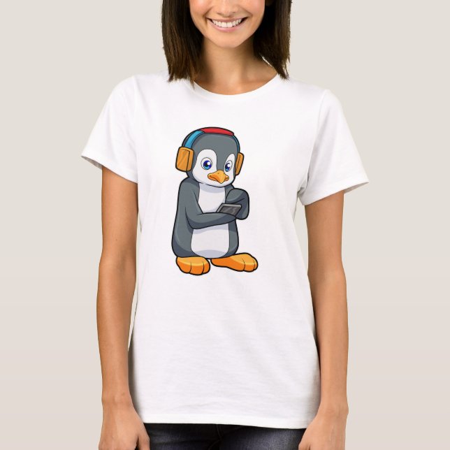Penguin Music Headphone T-Shirt (Front)