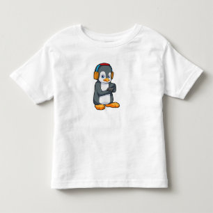 Penguin Music Headphone Toddler T-shirt