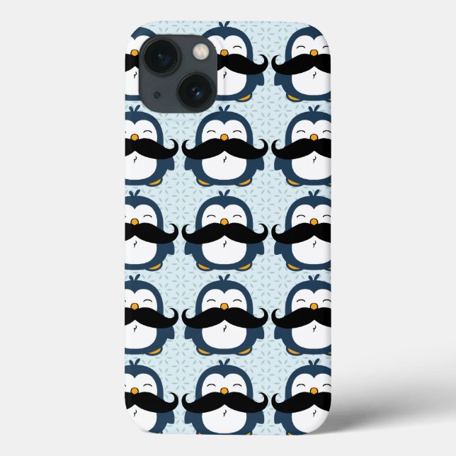 Penguin Mustache Trend Pattern Case-Mate iPhone Case (Back)