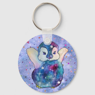 Penguin named Button Keychain