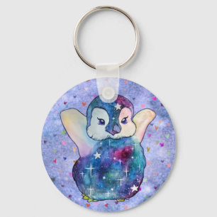 Penguin named Button Keychain