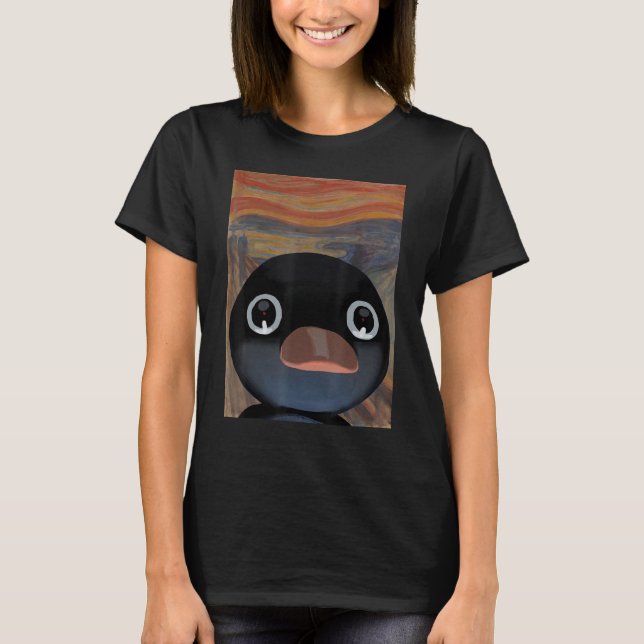 penguin noot scream Funny penguin meme T-Shirt (Front)