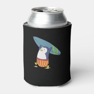 Penguin nothing is better than surfing can cooler