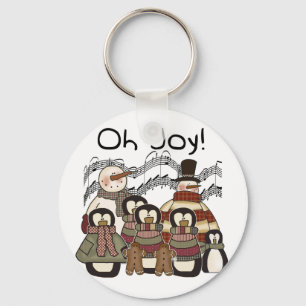 Penguin Oh Joy Christmas Tshirts and Gifts Keychain