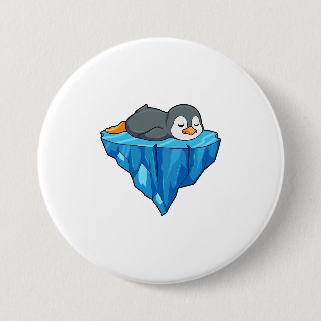 Penguin on Ice floe 3 Inch Round Button (Front)