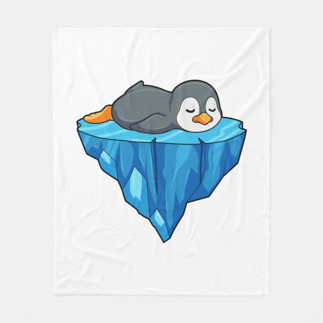 Penguin on Ice floe Fleece Blanket (Front)