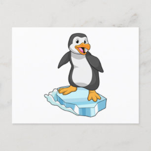 Penguin on Ice floe Postcard