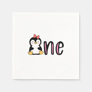 Penguin One 1st Birthday  Napkin