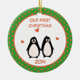 Penguin Our 1st Christmas Customizable Ornament