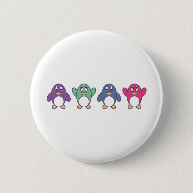 Penguin Parade 2 Inch Round Button (Front)