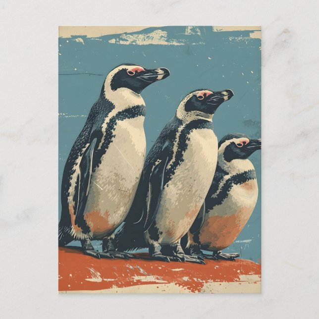 Penguin Paradise : Carte postale Vintage (Devant)