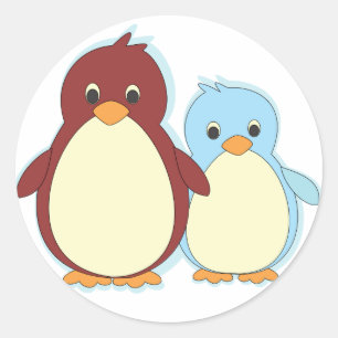 Penguin Paradise Classic Round Sticker