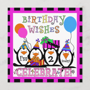 Penguin Party Customized Birthday Invitations