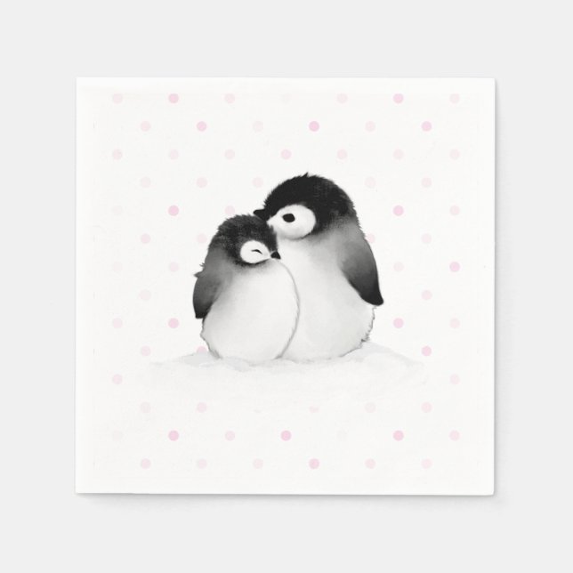 Penguin Party Decor Paper Napkins (Front)